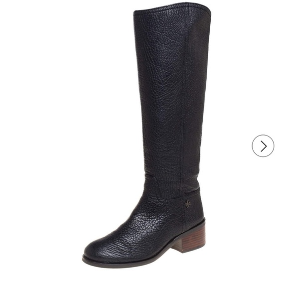 Tory Burch Black Leather Fulton Knee Length Boots Size 5.5 - Picture 16 of 16